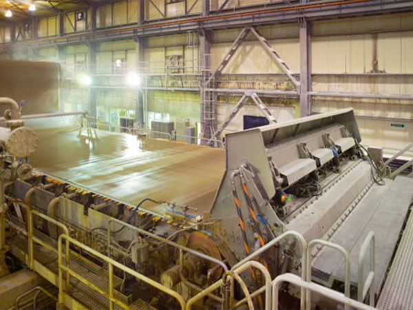 The machinery in a paper mill plant.
